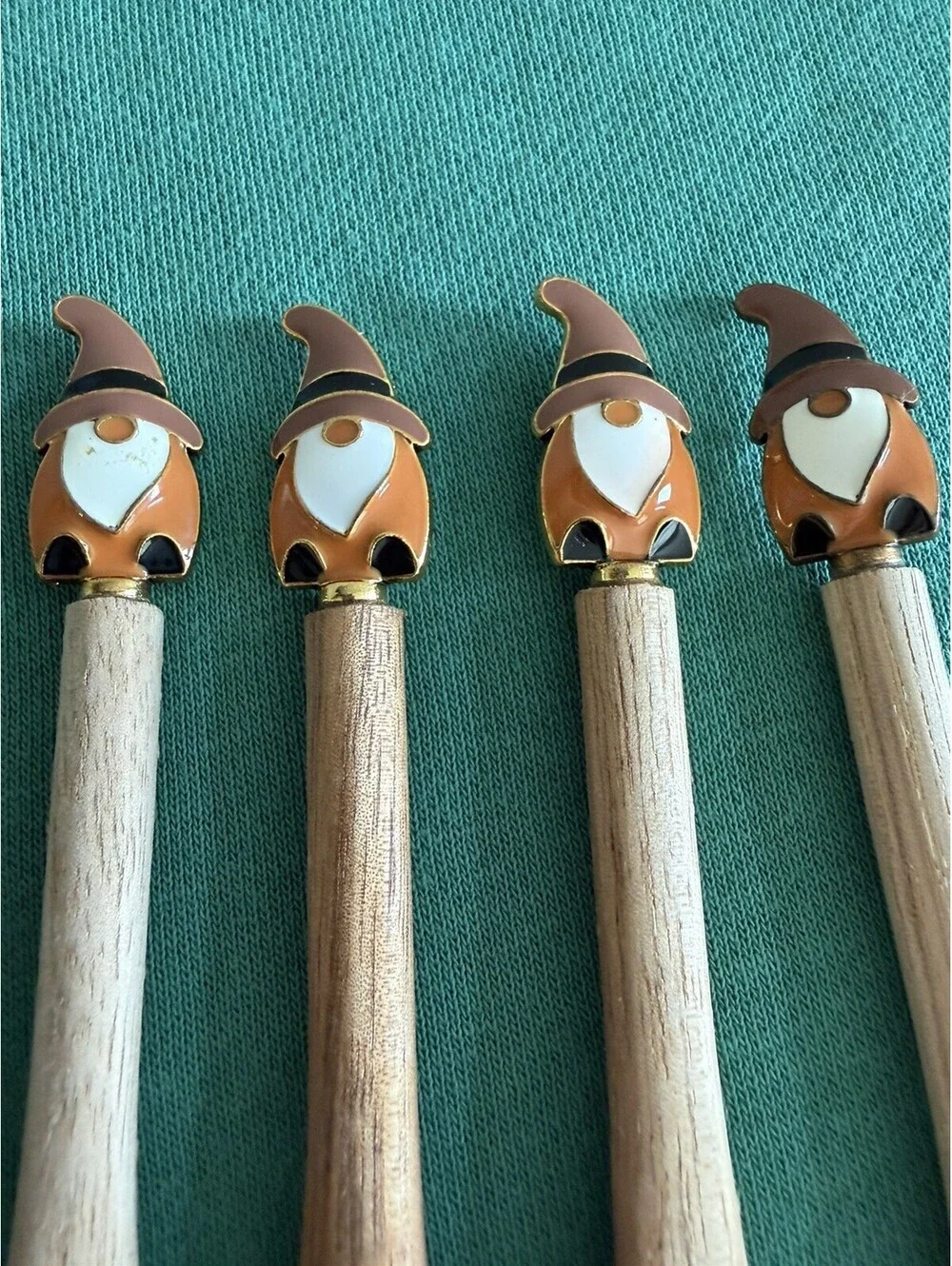 Gnome Wood Spoon Set Of 4 Fall Autumn Country Farmhouse Modern Holiday